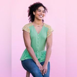 NWT Matilda Jane Free To Be Green Floral Print Jersey M Anthropologie womens